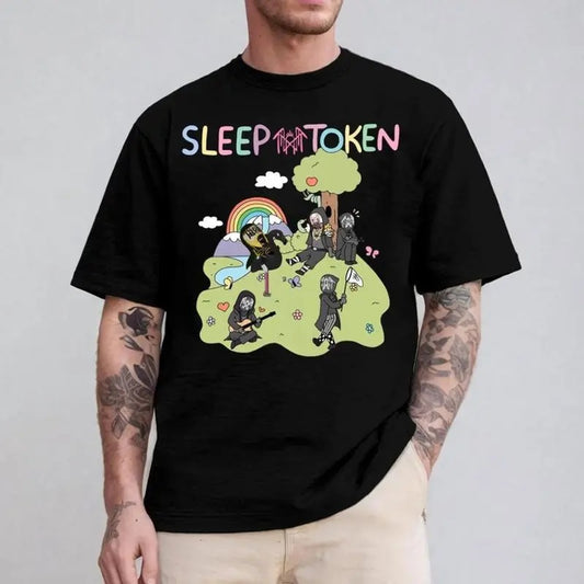 Funny Meme Mask Sleep Token Flamingo Band Tee, The Even In Arcadia, Concert Tour 2025 Tee, Unisex Short Sleeve Tee