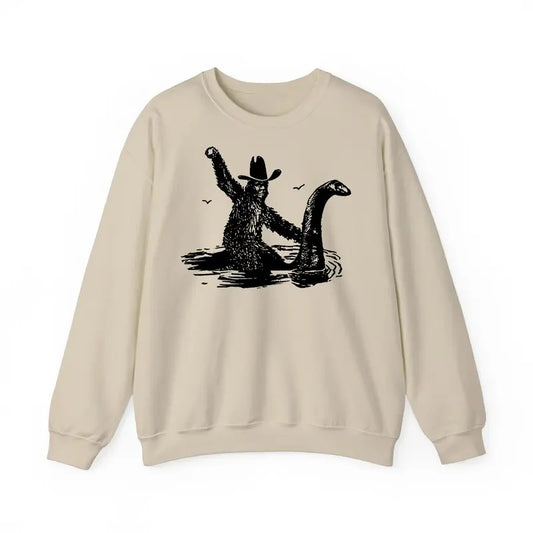 Funny Meme Shirt, Bigfoot Sweatshirt, Hilarious Loch Ness Monster Sweatshirt, Really Vintage Graphic Design, Retro Novelty Humorous Merch Gift