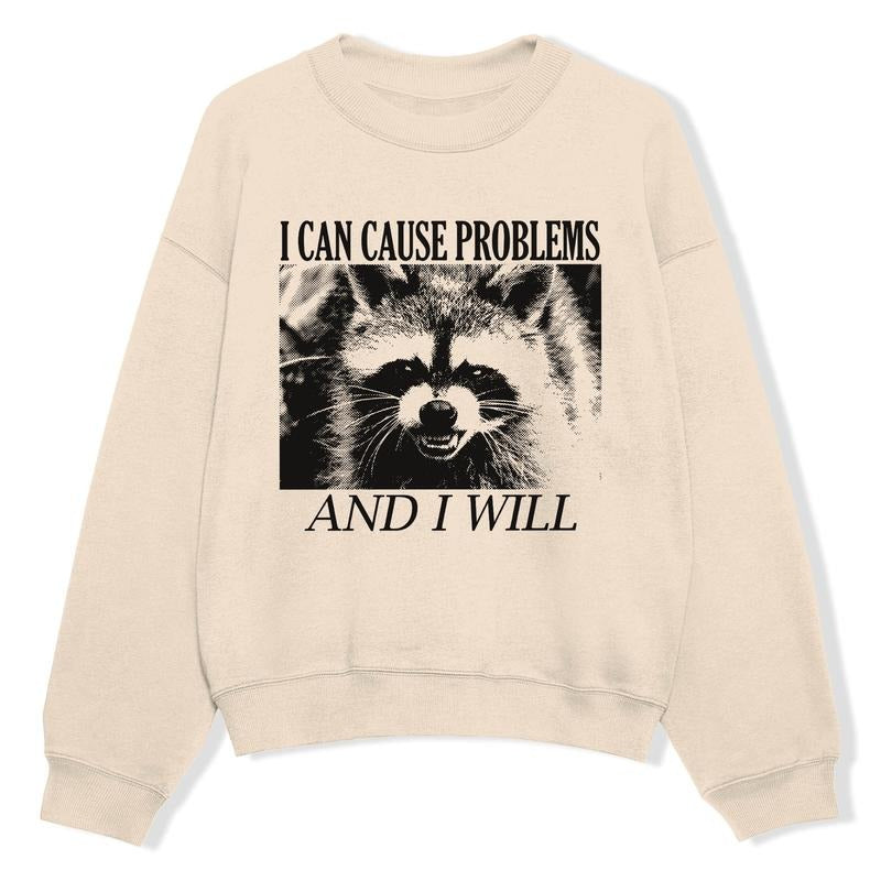 Funny Meme Shirt, I Can Cause Problems And I Will Shirt, Retro Unisex Ultra Shirt, Trash Panda Merch, Animal Graphic Shirt, Trash Can Racoon Tee