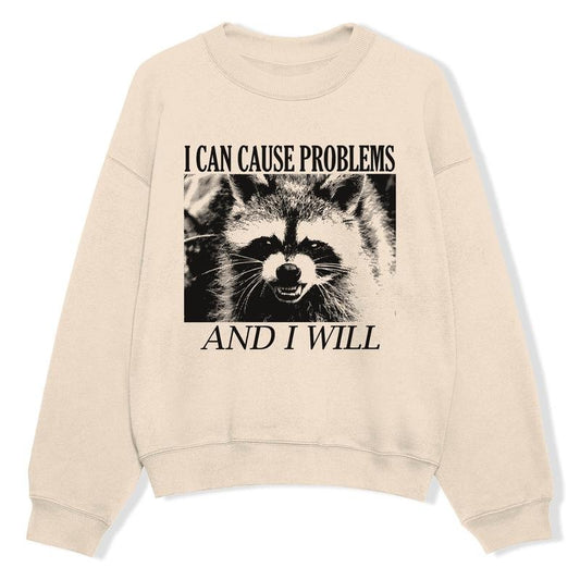 Funny Meme Shirt, I Can Cause Problems And I Will Shirt, Retro Unisex Ultra Shirt, Trash Panda Merch, Animal Graphic Shirt, Trash Can Racoon Tee