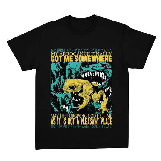 Funny Meme Shirt, My Arrogance Vintage Japanese Frog T-Shirt Quirky And Humorous Quote Design