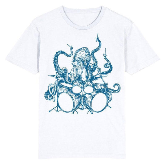 Funny Meme Shirt, Octopus Playing on the Drums Tee, Gift Unisex T-Shirt