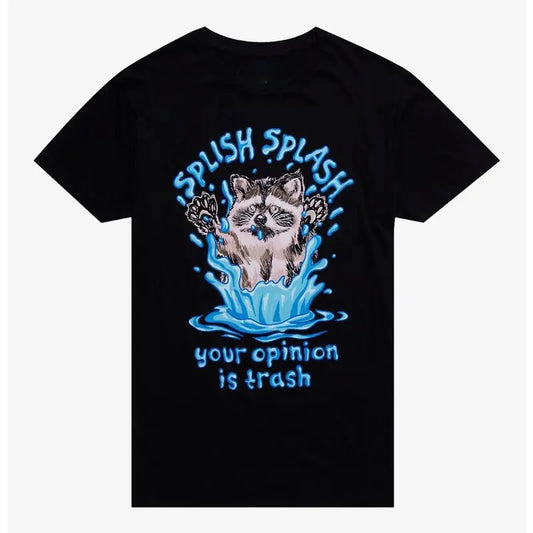 Funny Meme Shirt, Raccoon Splish Splash Gift Unisex T-Shirt Casual Menswear