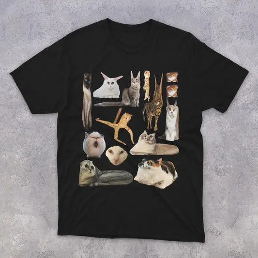 Funny Meme Shirt, Squished Cats Tee, Cat Lover Gift Unisex T-Shirt
