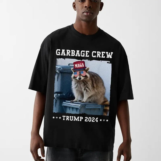 Funny Meme Shirt, Vintage Garbage Crew For #Trum Deplorable MAGA 2024 Shirt, Vintage Raccoon Shirt, Existential Graphic Animal Humor Gift
