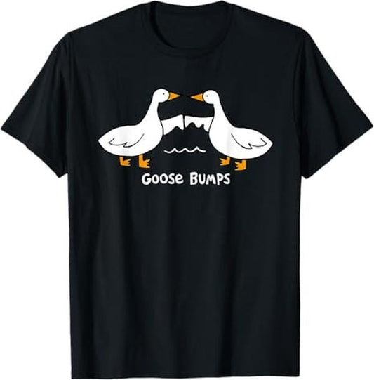Funny Meme Shirts For Men, Goose Bumps Funny Meme Animal Silly Goose Vintage T-Shirt Menswear Top
