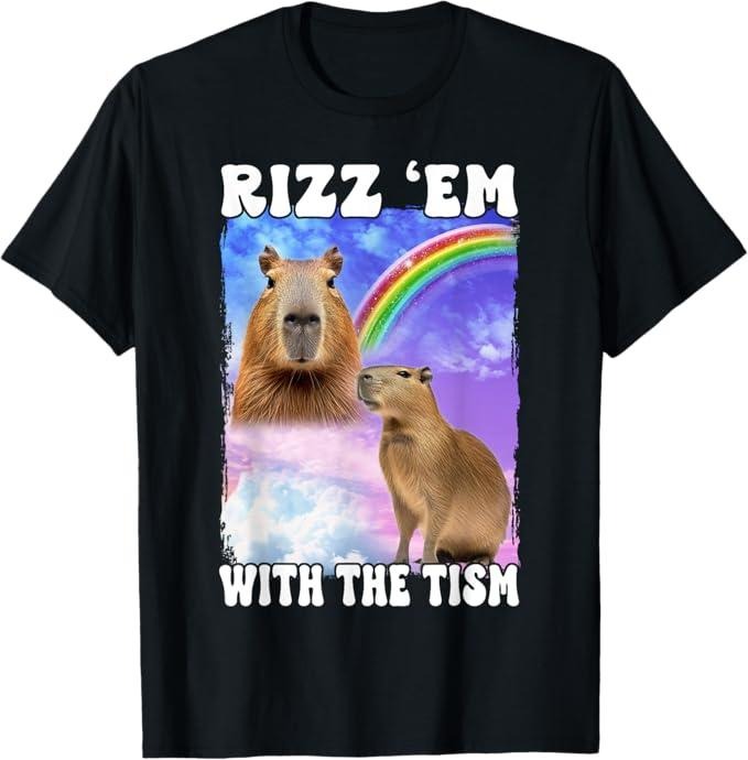 Funny Meme Shirts For Men, Rizz 'Em With The 'Tism Internet Meme T-Shirt Menswear Top