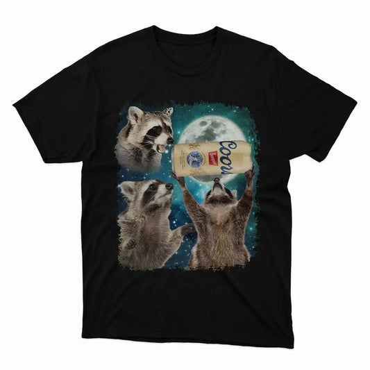 Funny Meme Three Raccoons Coors Vintage Graphic Shirt, Retro Raccoon Moon Shirt, Raccoon Lovers, Funny Raccon Tee, Oversized Washed Tee, Raccoon Gifts