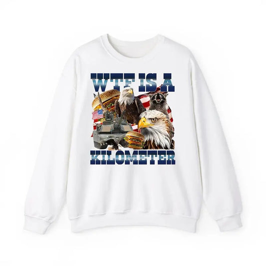 Funny Meme, WTF Is A Kilometer Meme Sweatshirt, Vintage Funny Weird Merch, 90s Graphic Trendy Shirt, Adult Unisex Relaxed Shirt