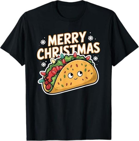 Funny Mexican Christmas Shirt, Christmas Gift, Merry Christmas Taco Xmas Mexican Food Lover Tacos T-Shirt - Menswear Top
