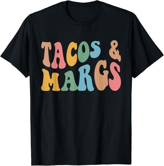 Funny Mexican Shirts, Tacos And Margs Funny Cinco De Mayo Mexican Fiesta Party T-Shirt Menswear Top Casual Classic