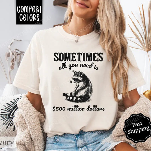 Funny Raccoon Shirt Comfort Colors, Sarcasm Shirt, Women's Oversized Graphic Tee