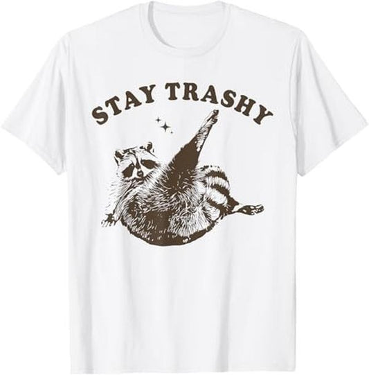 Funny Raccoon Shirt, Funny Raccoon Stay Trashy Vintage 90s Trash Panda Raccoon Funny T-Shirt For Men - Available from size S to 5XL Vintage Raccoon