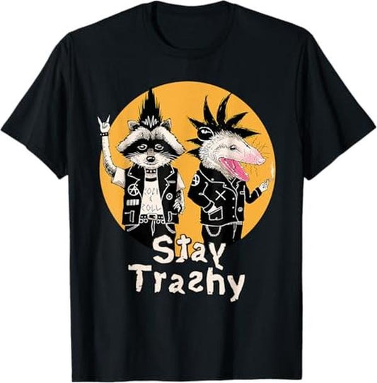 Funny Raccoon Shirt, Funny Team Trash Stay Trashy Raccoons Opossums Squad Retro Funny T-Shirt For Men - Available from size S to 5XL Vintage Raccoon