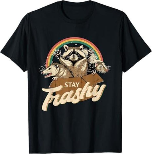 Funny Raccoon Shirt, Funny Team Trash Stay Trashy Raccoons Opossums Squad T-Shirt For Men - Available from size S to 5XL Vintage Raccoon