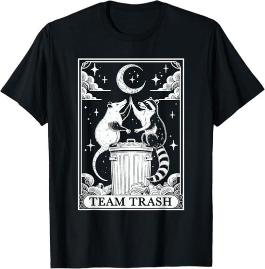 Funny Raccoon Shirt, Tarot Card Vintage Team Trash Crescent Moon Opossum Raccoon Funny T-Shirt For Men - Available from size S to 5XL Vintage Raccoon
