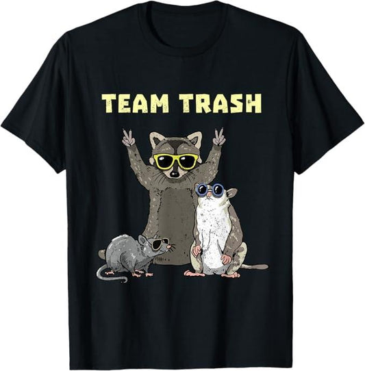 Funny Raccoon Shirt, Team Trash Opossum Raccoon Rat, Funny Animals Garbage Gang Funny T-Shirt For Men - Available from size S to 5XL Vintage Raccoon