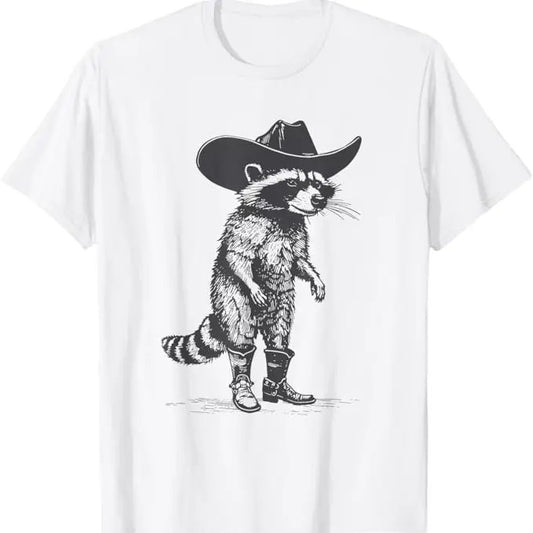 Funny Raccoon Shirt, Vintage Raccoon Cowboy Cowgirl Trash Panda Western Country Funny T-Shirt For Men - Available from size S to 5XL Vintage Raccoon