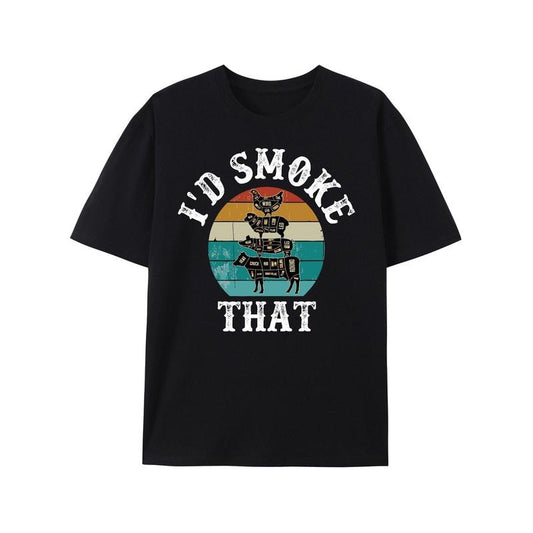 Funny Retro BBQ Party Smoker Chef Dad Gift - I'd Smoke That T-Shirt made in usastyle{n002}2