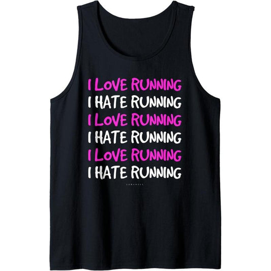 Funny Running TankTop Runner I Love I Hate Running Tanks Tank Top Made in USA
