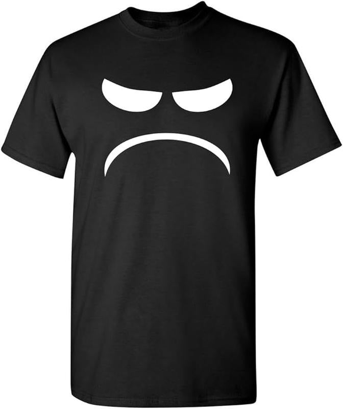 Funny Sarcastic Shirt, Mad Smile Face Graphic Sarcastic Emoticon Funny T Shirt Casual Cotton