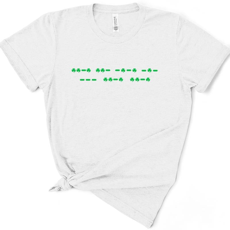Funny Shamrock F*ck Off Morse Code TShirt