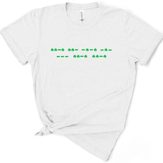 Funny Shamrock F*ck Off Morse Code TShirt