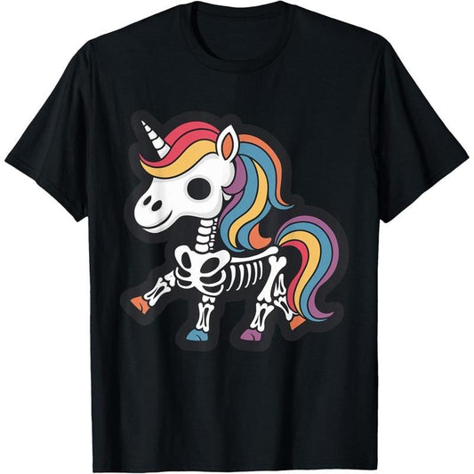 Funny Skeleton Unicorn Lovers Spooky Halloween Costume Girls T-Shirt made in usa
