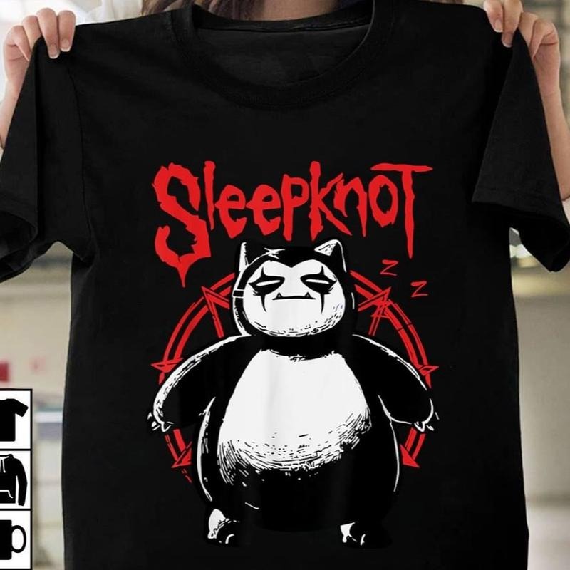 Funny Slipknot Sleepknot Snorlax T-Shirt Metal Band Shirt Cotton Graphic Tee