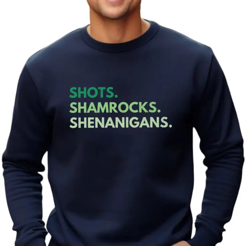 Funny St Patrick's Day Shirt, Lucky Drinking Pub Crawl Tee, Saint Paddy's Day Shenanigans Tshirt, Irish Party Shirt, Unisex Crewneck Pullover Tee, Classic Streetwear