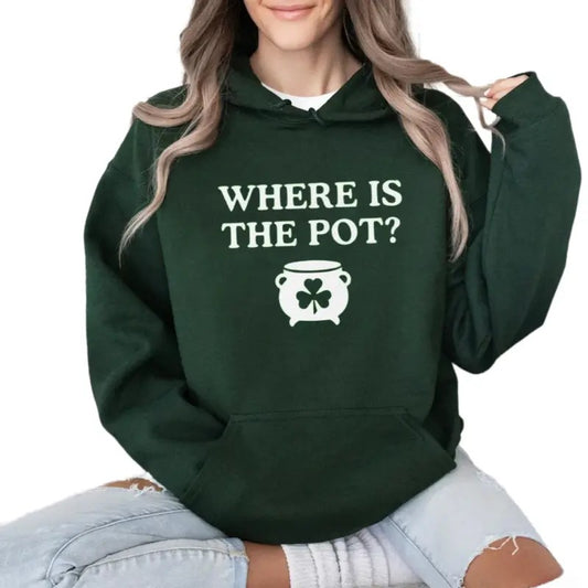 Funny St. Patrick's Day Where Is The Pot? Tee, Irish Shirt, St. Paddy's Day Drinking Shirt, Lucky Day Drinking Shirt, Unisex Crewneck Pullover Tee, Classic Streetwear
