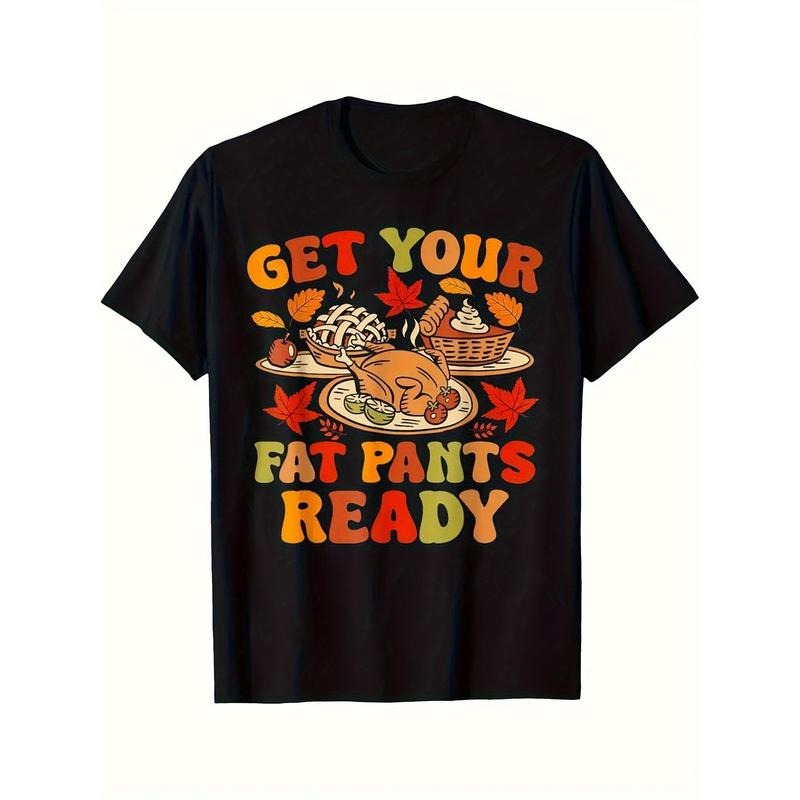 Funny Thanksgiving Graphic Tee - Casual Short Sleeve T-Shirts For Women And Men - 220g Black Comfy Relaxed Fit T-Shirt With Humorous Design For Holiday Party Made in USA