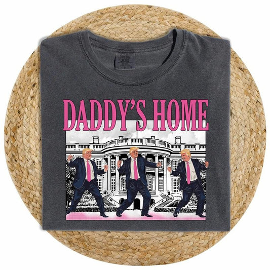 Funny Trummp Daddy's Home Shirt Comfort Colors, Dancing Trumm Unisex Tee, MAGA Unhinged Tee, President Trummp 2024 Womenswear Cotton Fabric