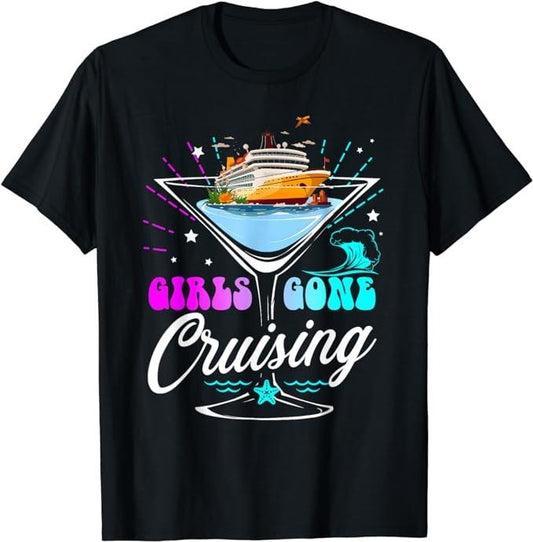 Funny Vacation Shirt, Funny Cruising Squad 2024 Girls Gone Cruising Girl Love Trip T-Shirt Menswear Casual Cotton