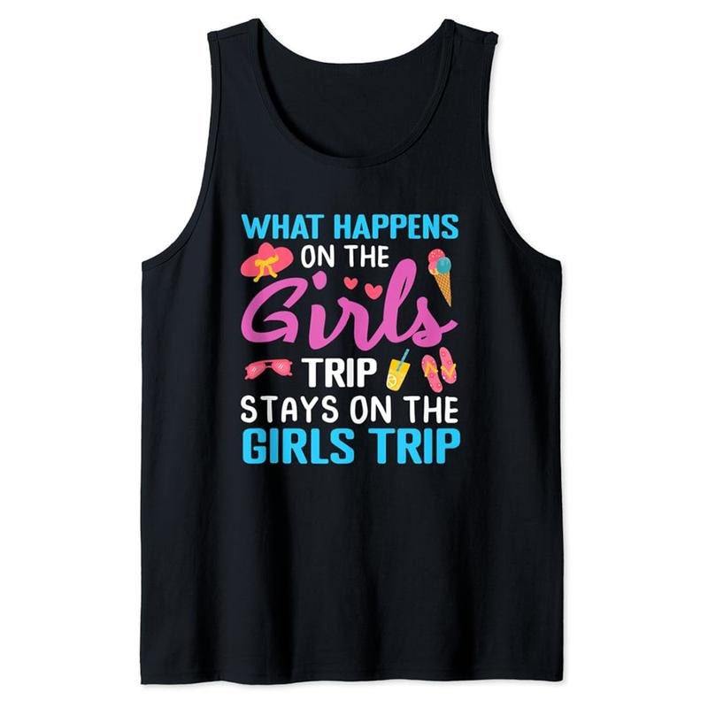 Funny Vacation Tank Top, Girls Weekend Trip Ideas Party Funny Vacation for Women Tank Top Casual Cotton
