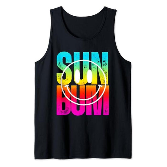 Funny Vacation Tank Top, Sun Bum Hawaii Beach Vintage Tie Dye Funny Summer Vacation Tank Top Unisex Casual Classic