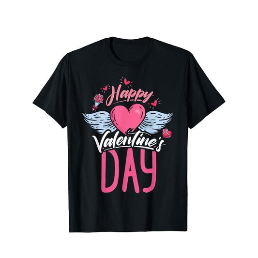 Funny Valentine's Day Graphic Tee for Men - 100% Cotton, Short Sleeve, Crew Neck T-Shirt with Heart & Love Print - Perfect Gift for Boyfriend or Lover made in usa