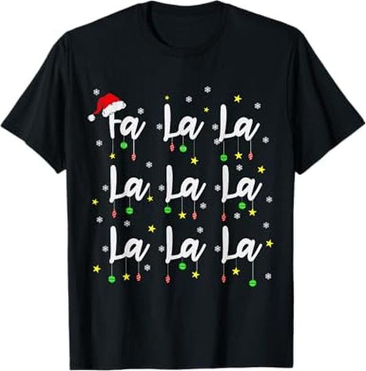 Funny Xmas Men Women Family T-Shirt, Santa Fa La 8 Fa La La La Christmas Funny Xmas T-Shirt - Menswear Top