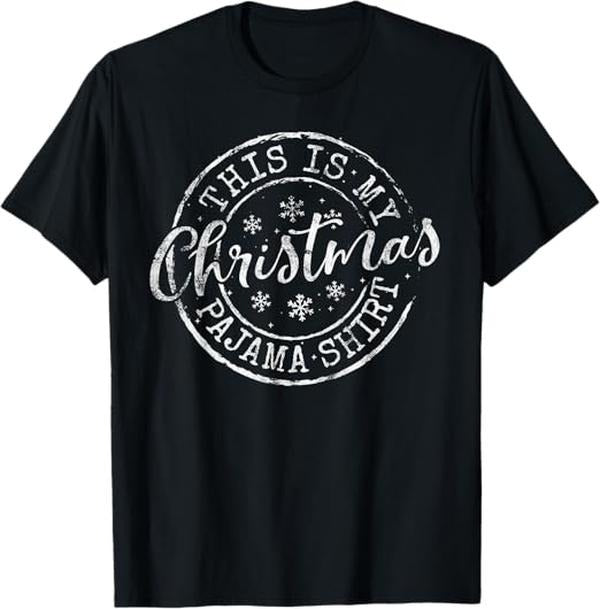 Funny Xmas Men Women Family T-Shirt, This Is My Christmas Pajama Shirt Funny Xmas T-Shirt - Menswear Top