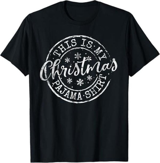 Funny Xmas Men Women Family T-Shirt, This Is My Christmas Pajama Shirt Funny Xmas T-Shirt - Menswear Top