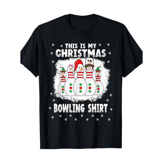 Funny Xmas This Is My Christmas Bowling Shirt Snow Christmas- 220g -100% Cotton - T-Shirt made in usa