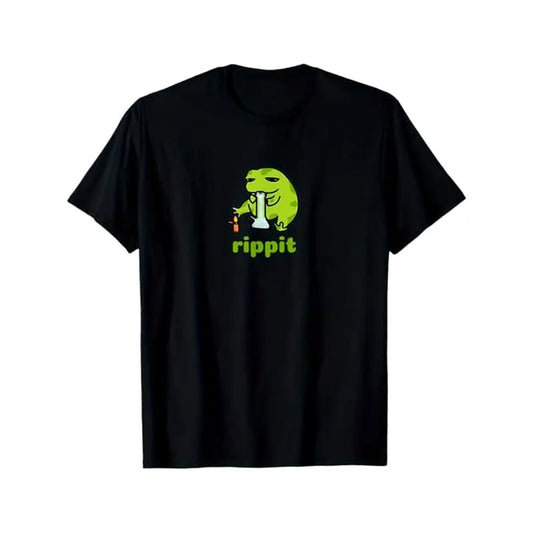 Funny shirts for men Rippit Stoner Frog Smoker Theme Men and Women T-shirt, % Cotton, Friend Gift
