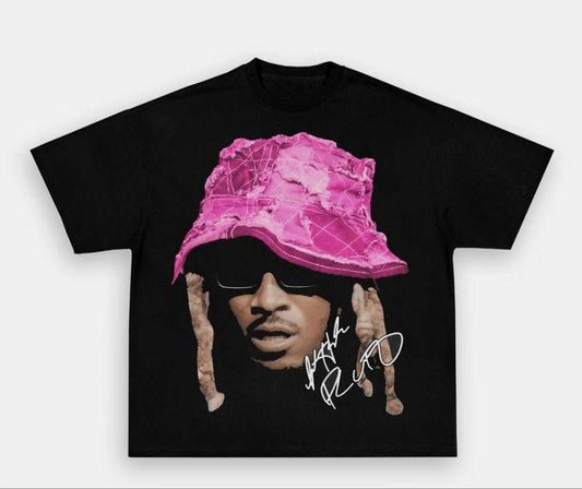 Future Big Face Pink Bucket" Graphic Tee Fabric Unisex Top Tshirt