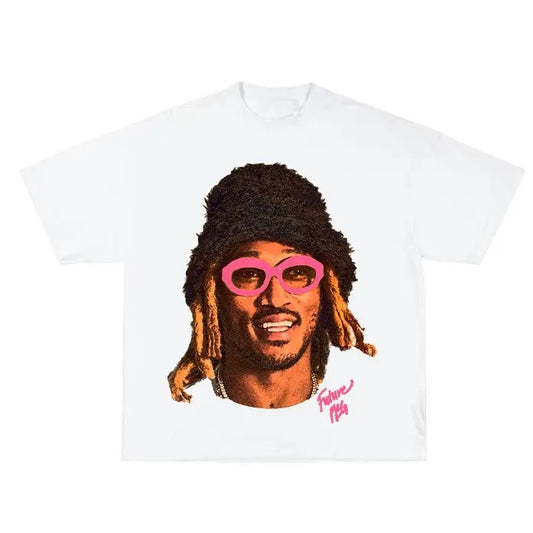 Future Pink Cute Rap Graphic Big Face T-shirt