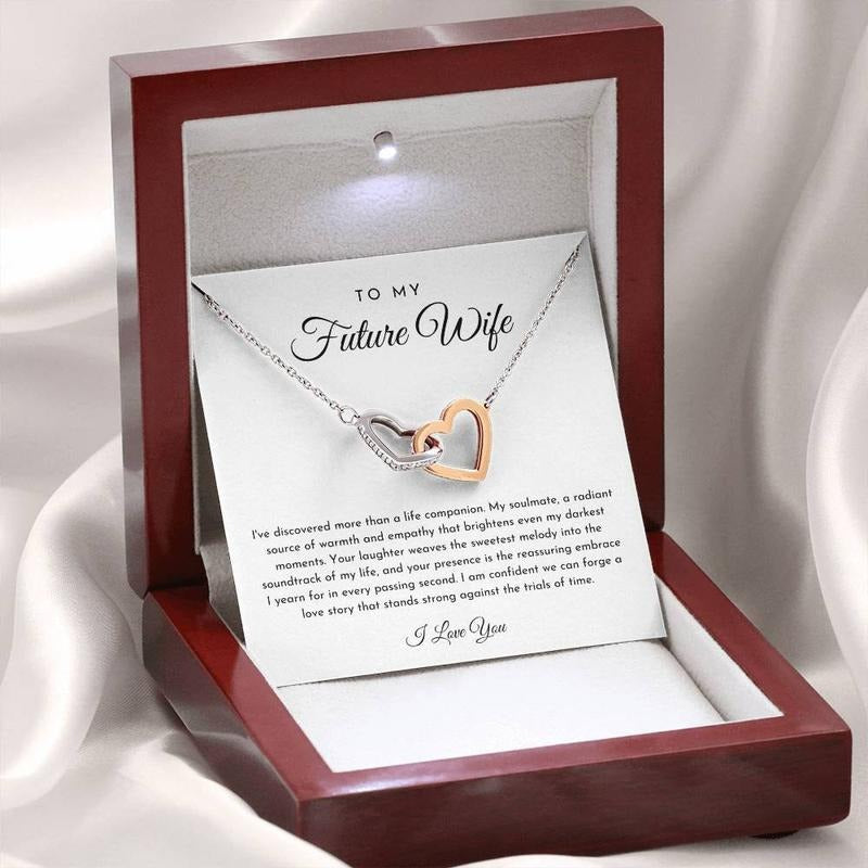 Future Wife Heart Necklace, Engagement Gift For Her, Proposal Gift, Future Wife Valentine Gift, Love Necklace With Message Card, Gift For Her, Necklace With Gift Box, Valentines Presents, Jewelry Box, Gifts For Valentines Day