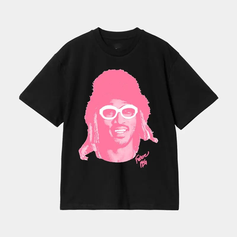 Futuree PINK Signature Big Face Rap Tee Shirt - Cool and Trendy Graphic