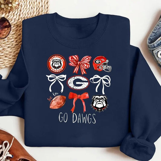 GA Bulldogs Tee, Georgia Football Sweatshirt, Football Gameday Classic Cotton Sweaters Menswear Football, For Men, For Women, Casual Classic Fashion Cotton