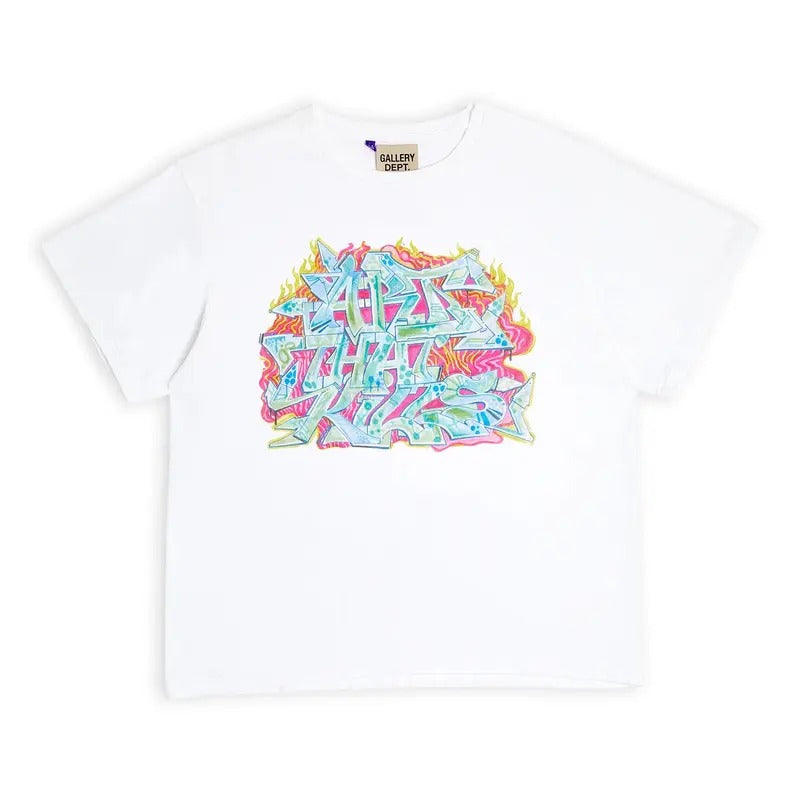 GALLERY DEPT ATK GRAFFITI TEE American Retro Art Colorful Graffiti Co branded English Printed Short sleeved T-shirt