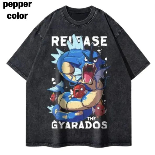 GYARADOS Vintage Tee, GYARADOS Shirt, GYARADOS Merch, Anime Pokemon Shirt, Pokemon Merch, Manga Shirt, Pokemon for fan, Gift for him, Gift for her Menswear Top Underwear Tshirt Streetwear Tropical T-Shirt