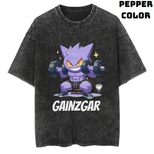 Gainzgar Gym Pokemon Vintage Tee, Gengar Shirt, Pokemon Shirt, Vintage Pokemon Anime T-shirt, Anime Manga Shirt, Gym Fitness Shirt, Vintage Graphic Tee, Unisex T-Shirt, Gift For Fan Pokemon, Crewneck Short Sleeve Shirt Top Menswear Streetwear